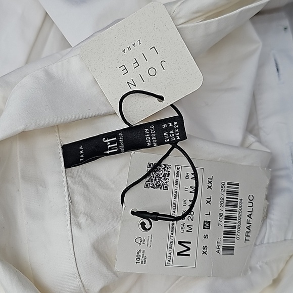 ZARA SHIRT DRESS WITH STRIPE White Size Medium - Picture 9 of 10